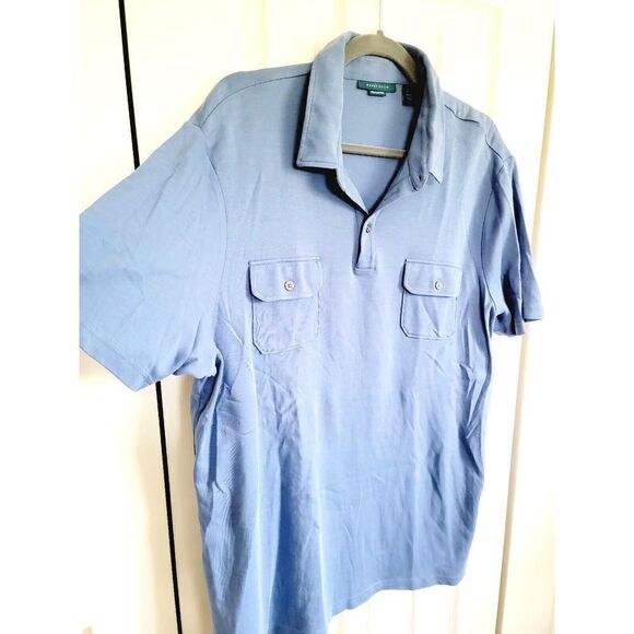 Perry Ellis XL Men’s Slate Blue Pima Cotton Polo Shirt Size XL Pockets SS‎ - Picture 4 of 6
